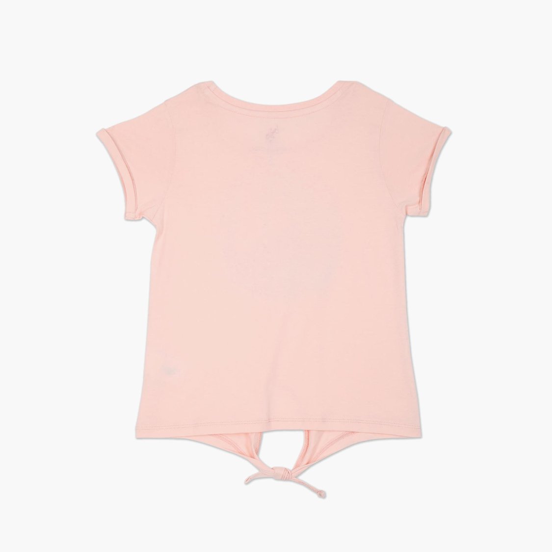 U.S. POLO ASSN. KIDS Girls Printed Tie Up Hem T-Shirt