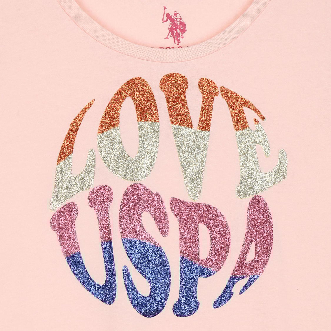 U.S. POLO ASSN. KIDS Girls Printed Tie Up Hem T-Shirt