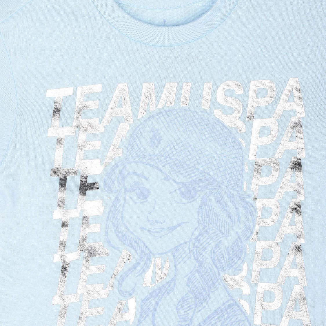 U.S. POLO ASSN. KIDS Girls Foil Print Round Neck T-shirt