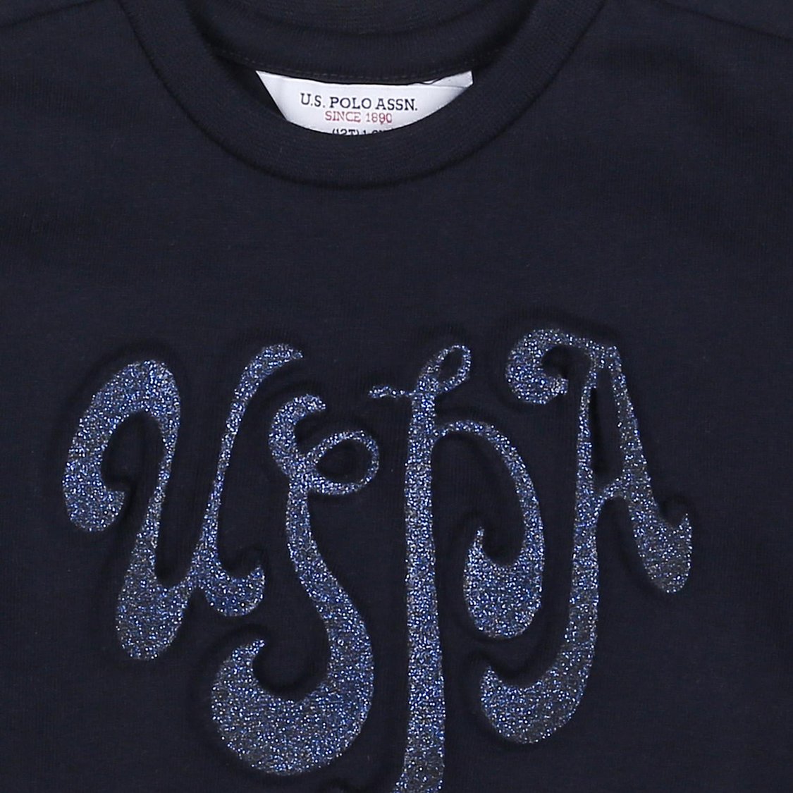 U.S. POLO ASSN. Girls Glitter Embossed Top