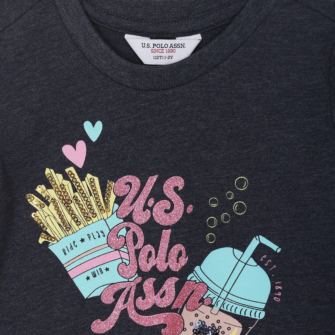 U.S. POLO ASSN. KIDS Girls Graphic-Print T-Shirt