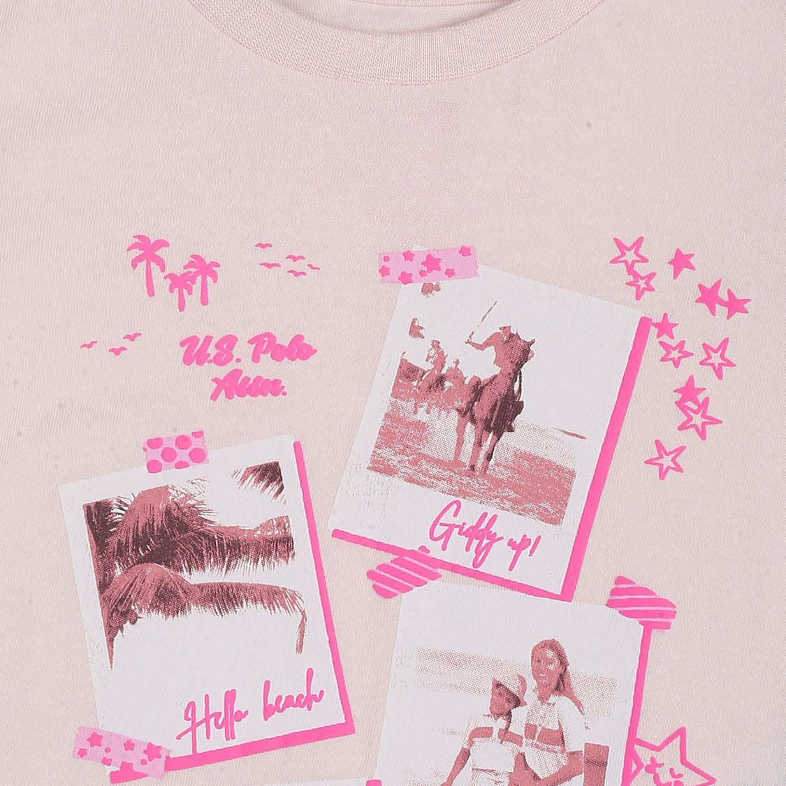 U.S. POLO ASSN. KIDS Girls Graphic Printed T-Shirt