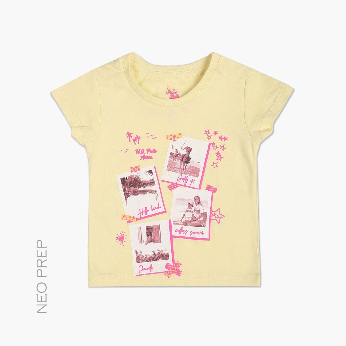 U.S. POLO ASSN. KIDS Girls Graphic Printed T-Shirt