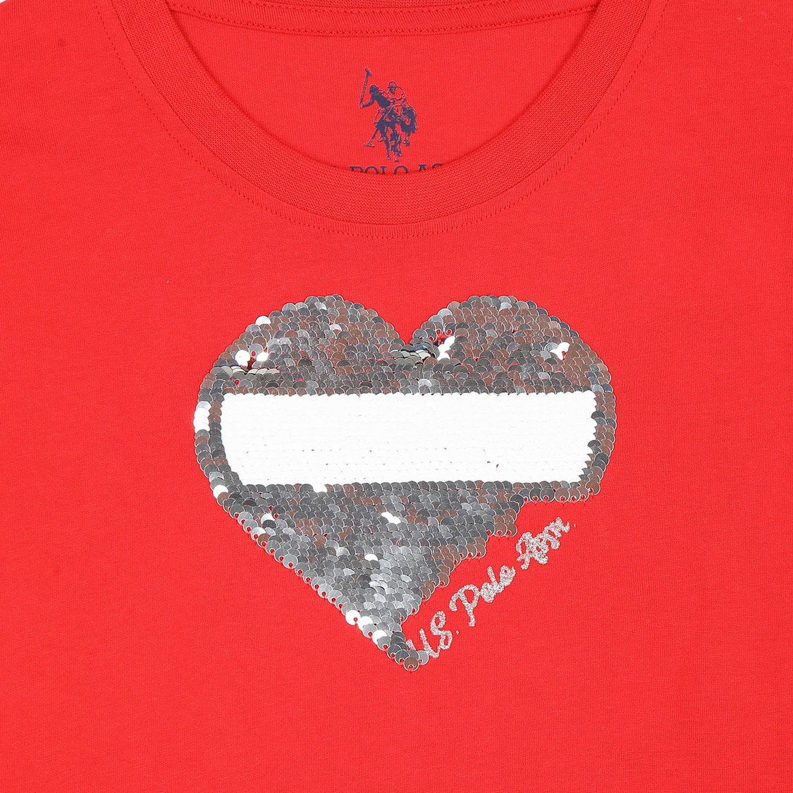 U.S. POLO ASSN. KIDS Girls Flip Sequin Full Sleeve T-shirt