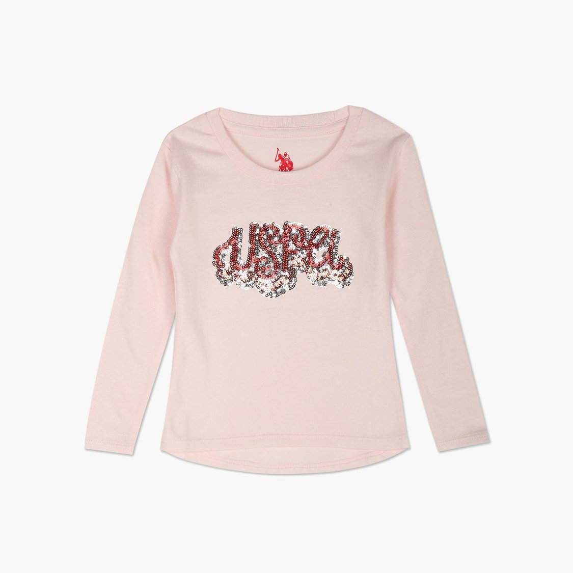 U.S. POLO ASSN. KIDS Girls Sequin Embellished T-shirt