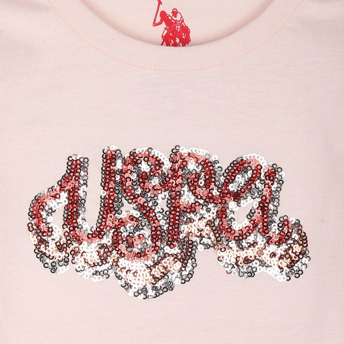 U.S. POLO ASSN. KIDS Girls Sequin Embellished T-shirt