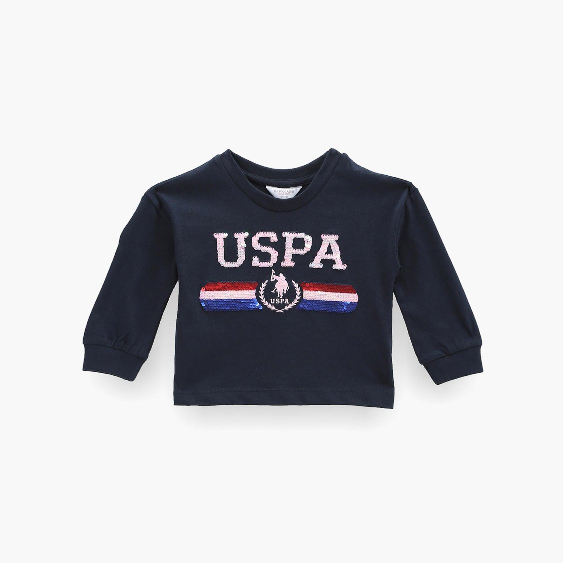 U.S. POLO ASSN. KIDS Girls Sequin Embellished T-shirt