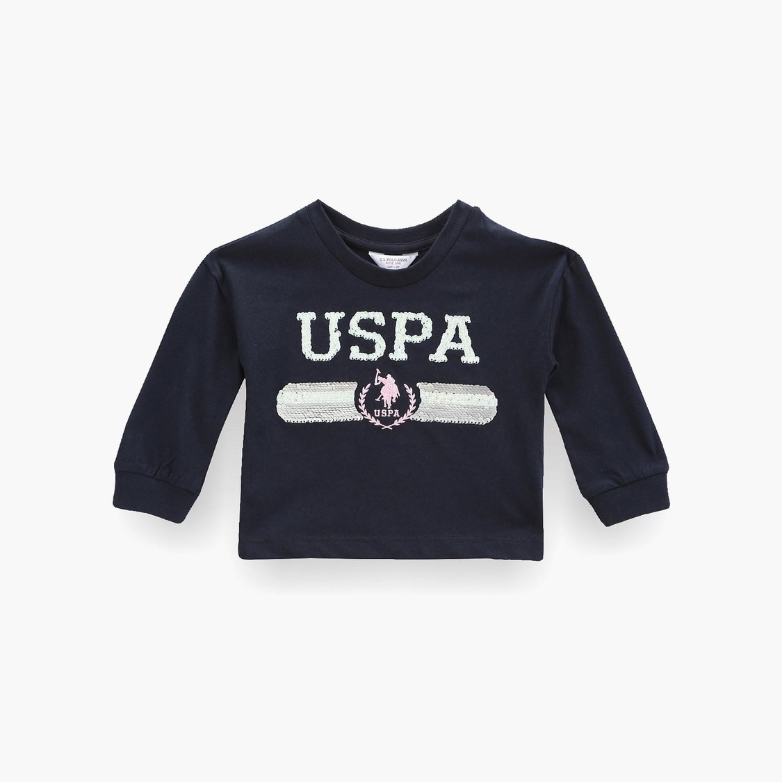 U.S. POLO ASSN. KIDS Girls Sequin Embellished T-shirt
