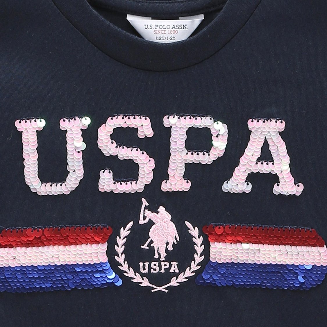 U.S. POLO ASSN. KIDS Girls Sequin Embellished T-shirt
