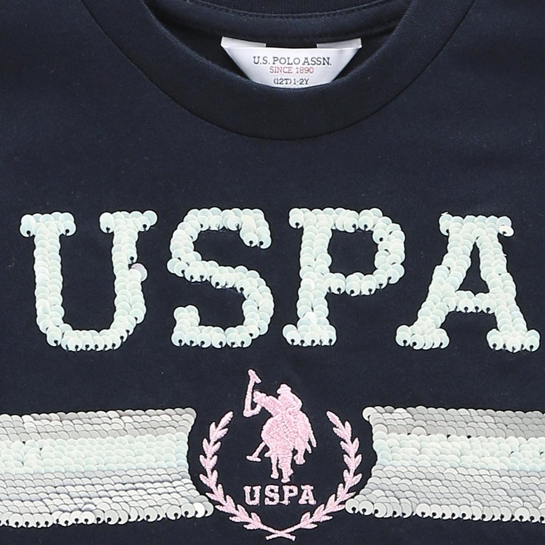 U.S. POLO ASSN. KIDS Girls Sequin Embellished T-shirt