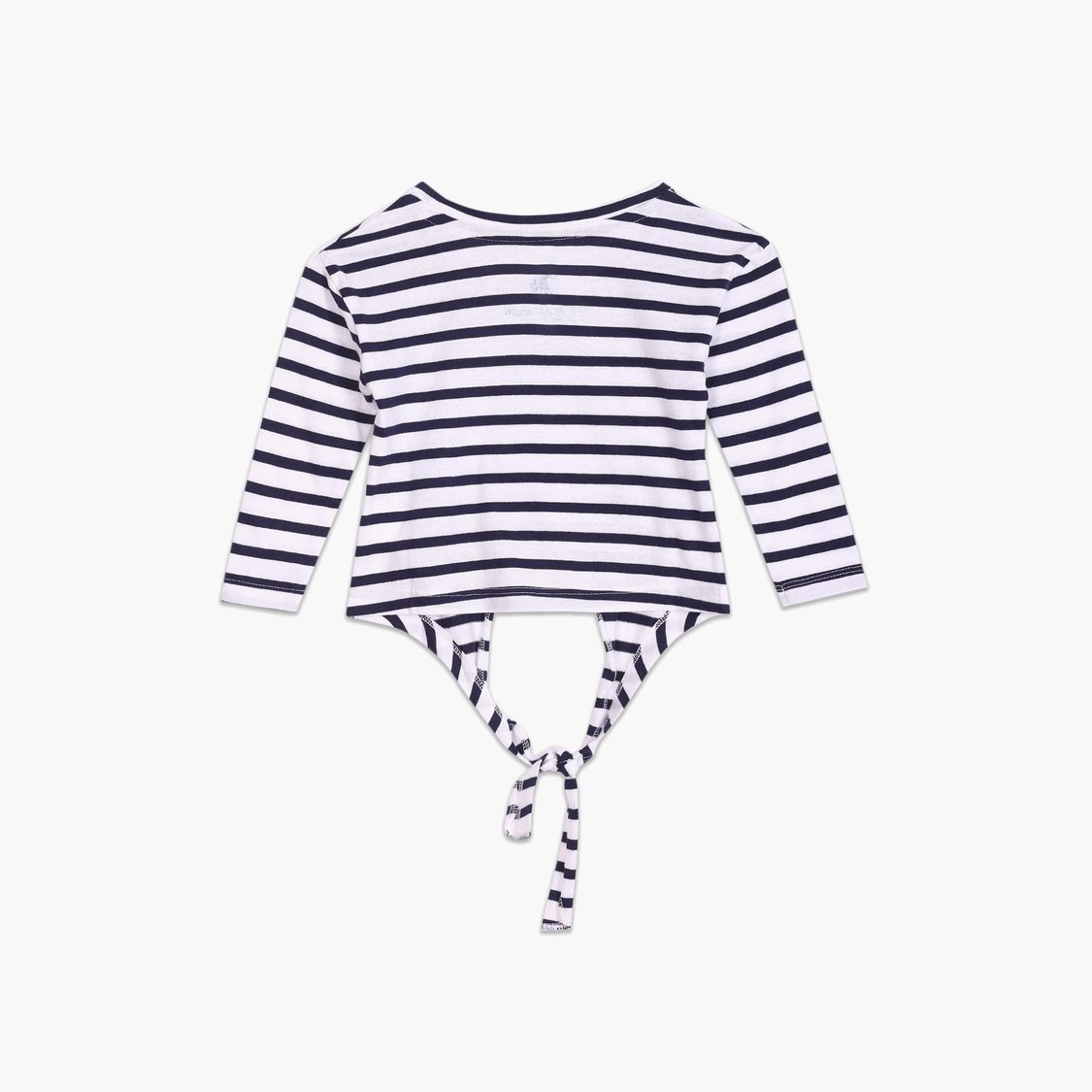 U.S. POLO ASSN. KIDS Girls Flip Sequin Tie-Up T-shirt