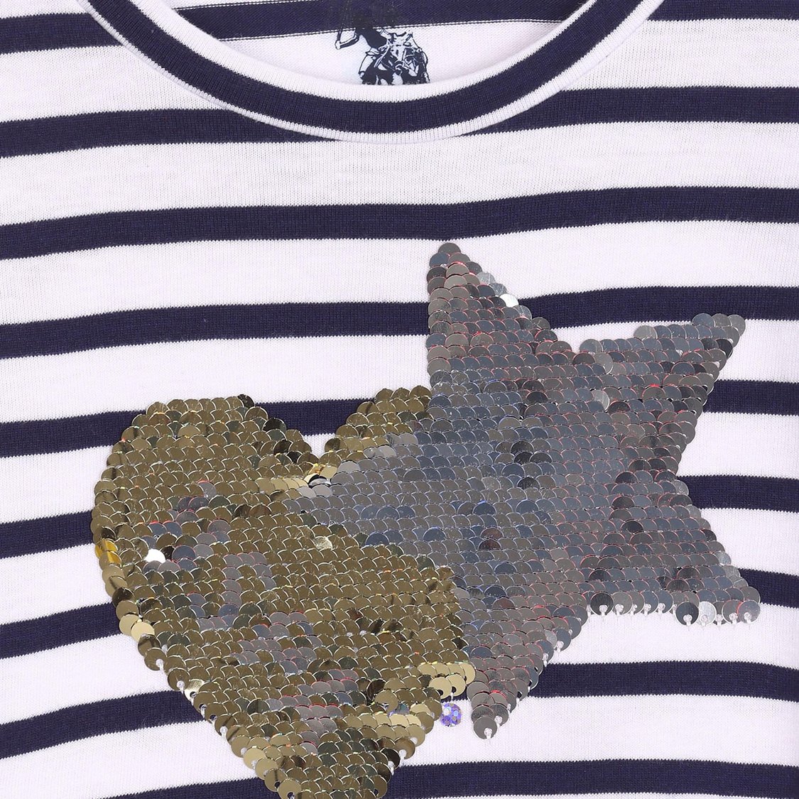 U.S. POLO ASSN. KIDS Girls Flip Sequin Tie-Up T-shirt
