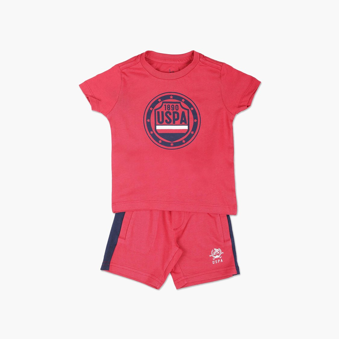U.S. POLO ASSN. KIDS Boys Printed T-shirt and Shorts Set