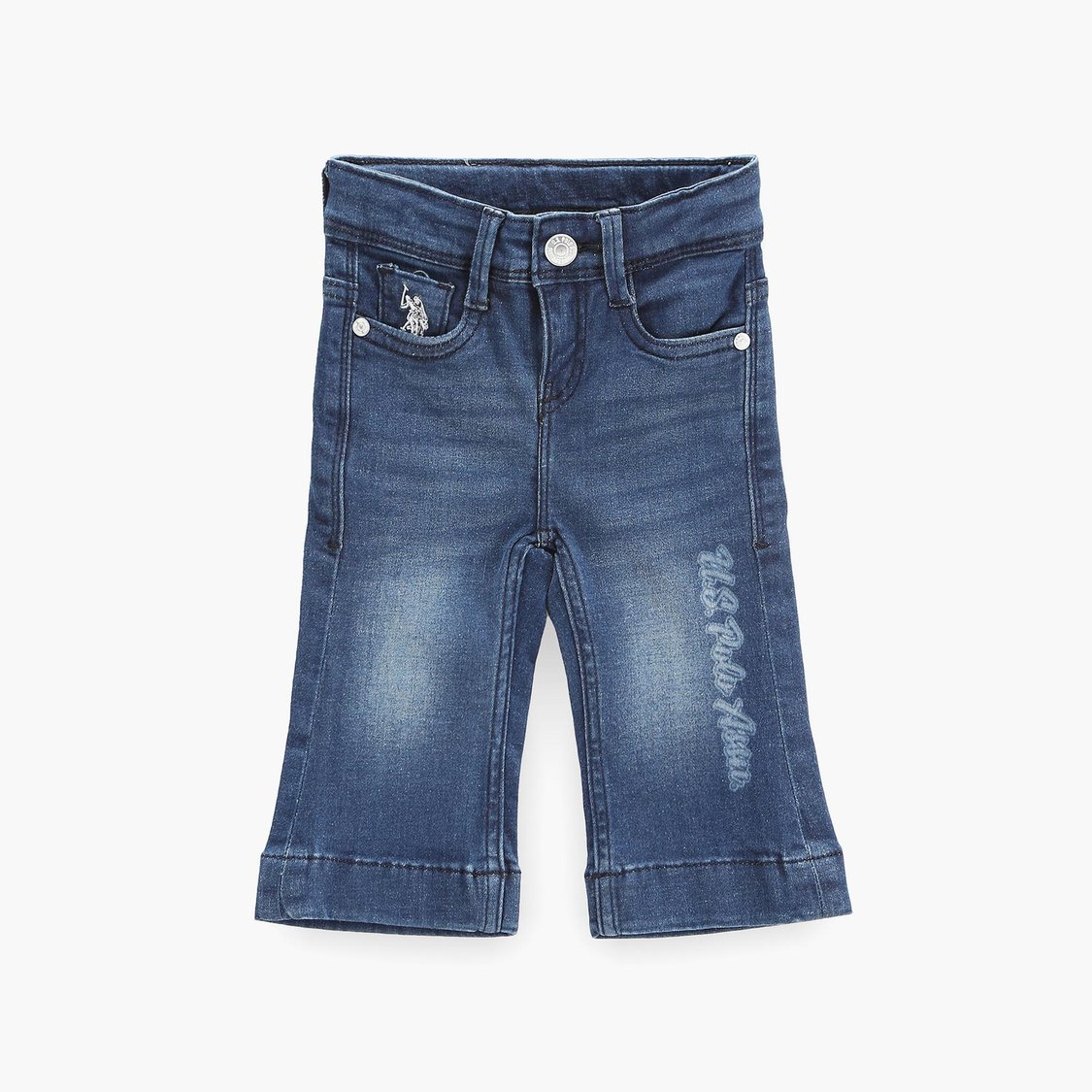 U.S. POLO ASSN. KIDS Girls Stonewashed Bootcut Fit Jeans