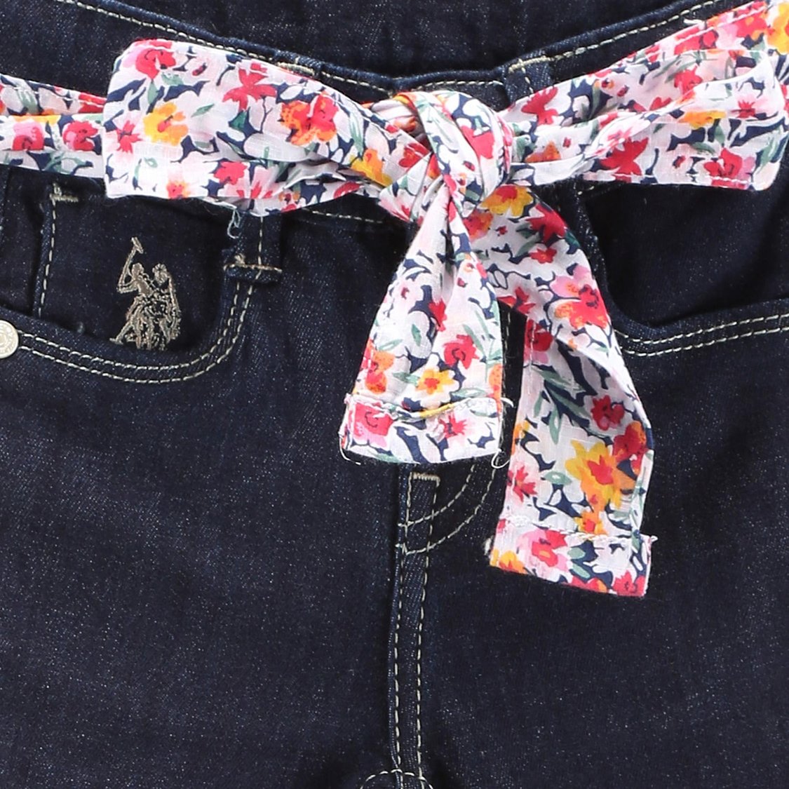 U.S. POLO ASSN. KIDS Girls Dark-Washed Bootcut Fit Jeans