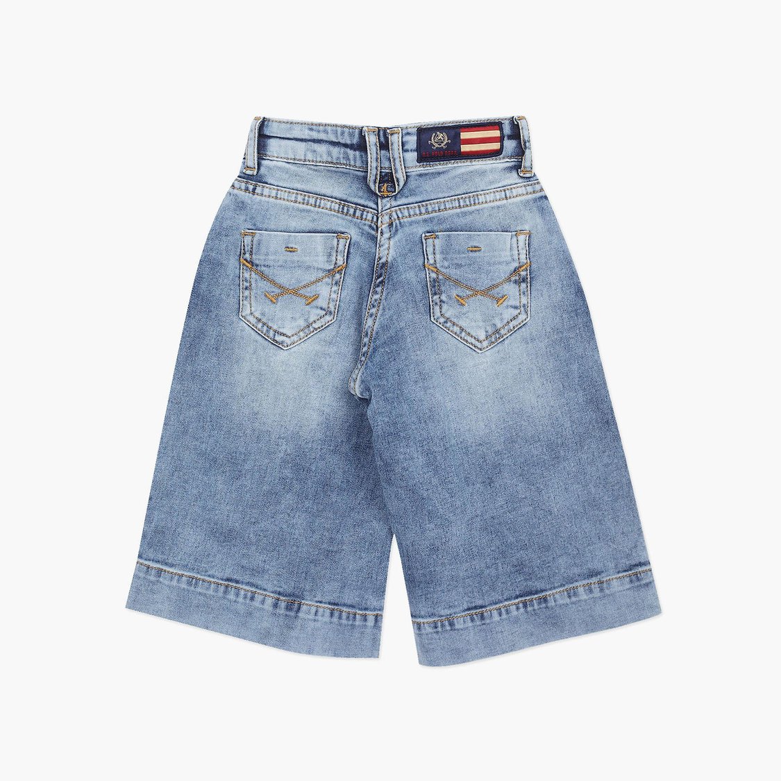 U.S. POLO ASSN. KIDS Girls Acid-Washed Flared Fit Jeans
