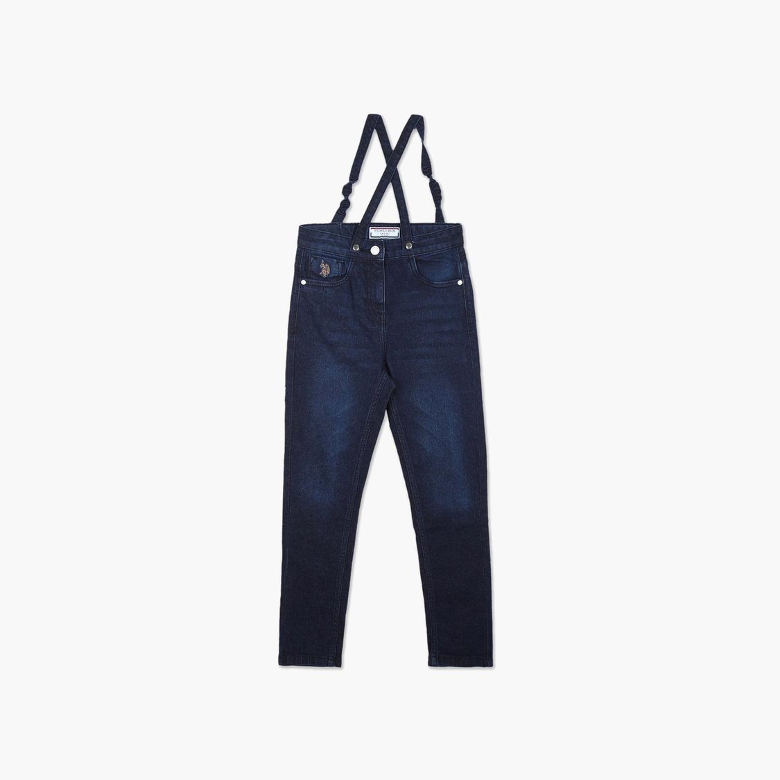 U.S. POLO ASSN. KIDS Girls Stonewashed Skinny Fit Jeans