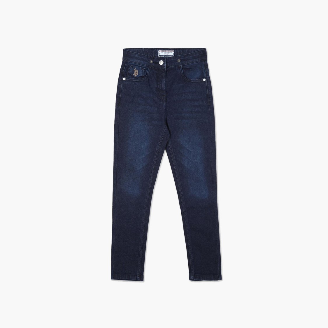 U.S. POLO ASSN. KIDS Girls Stonewashed Skinny Fit Jeans