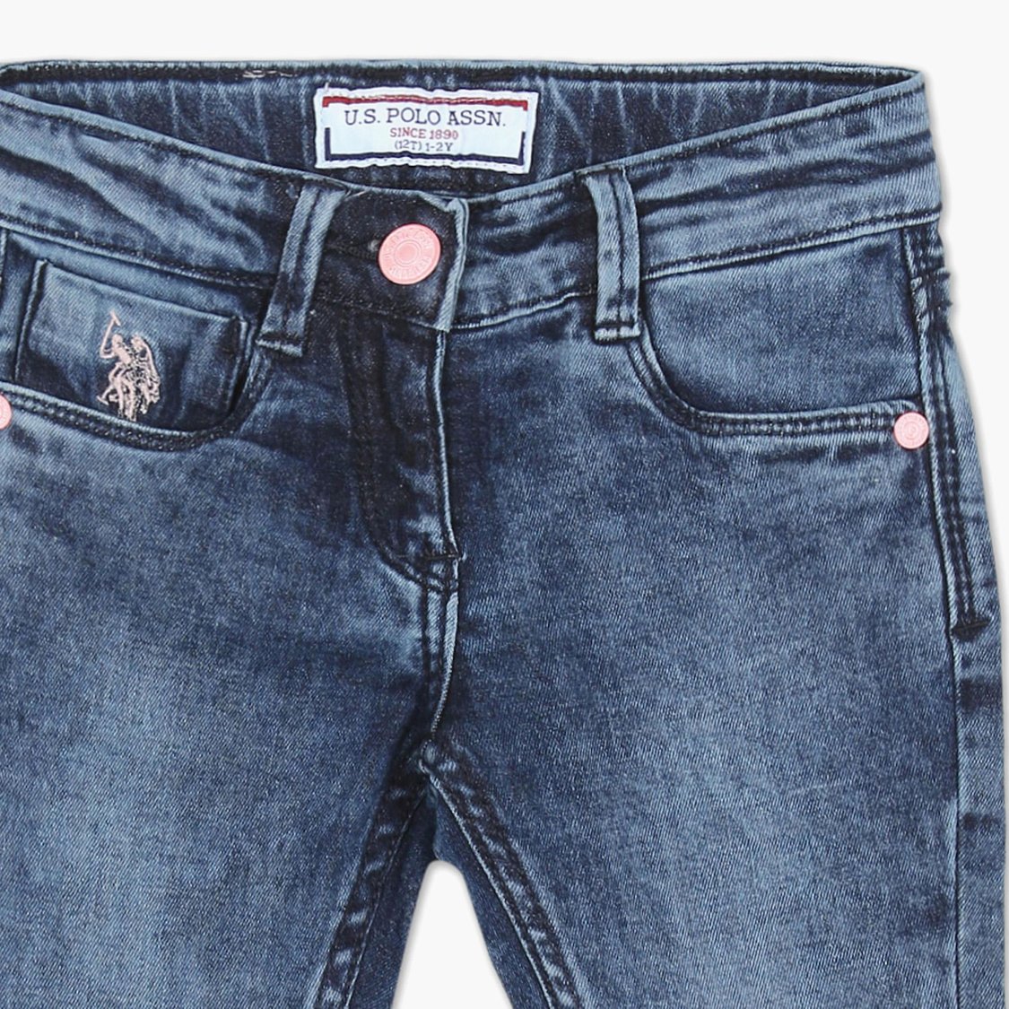 U.S. POLO ASSN. KIDS Girls Acid Washed Slim Fit Jeans