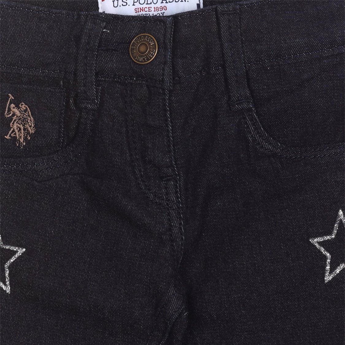U.S. POLO ASSN. KIDS Girls Printed Slim Fit Jeans