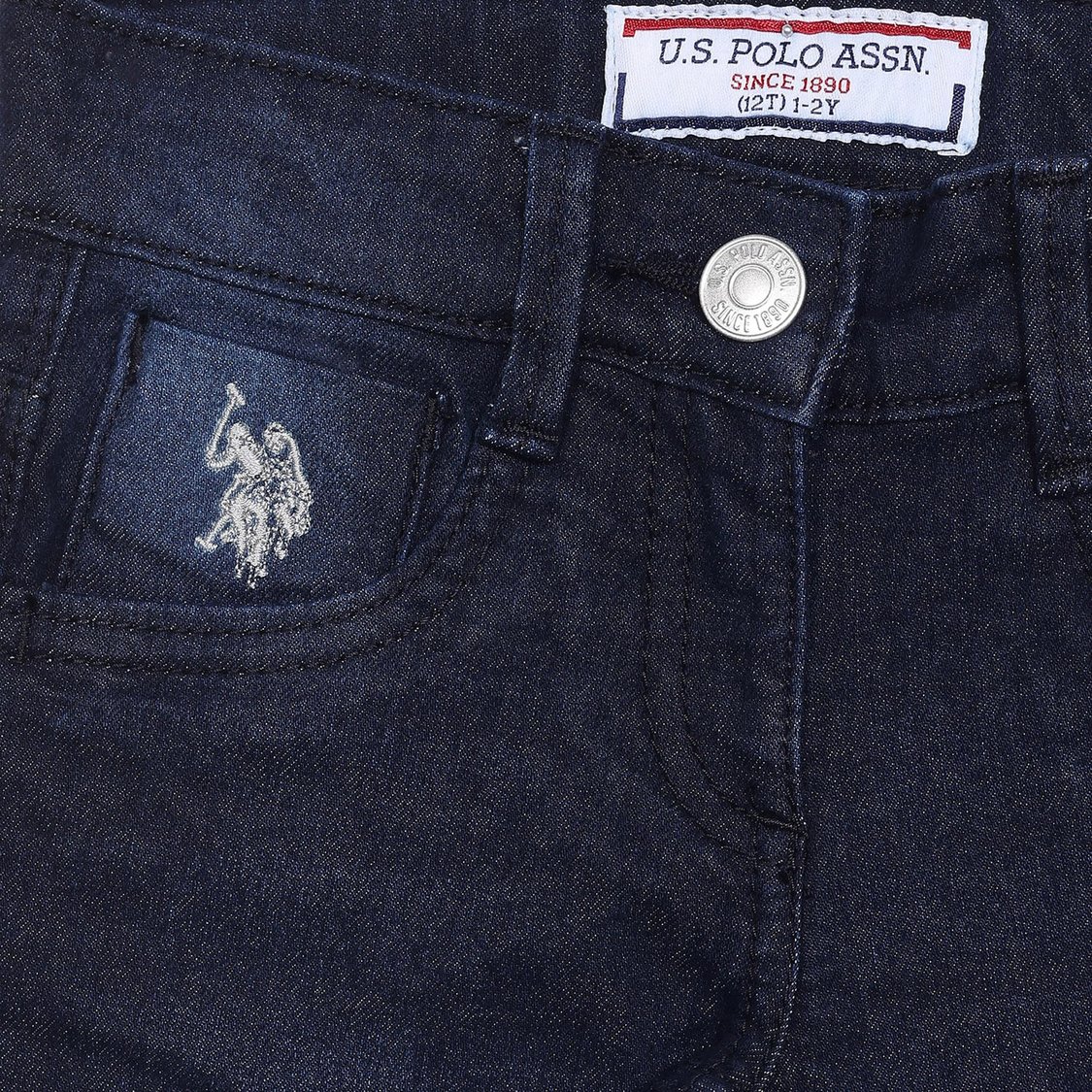 U.S. POLO ASSN. KIDS Girls Stonewashed Slim Fit Jeans