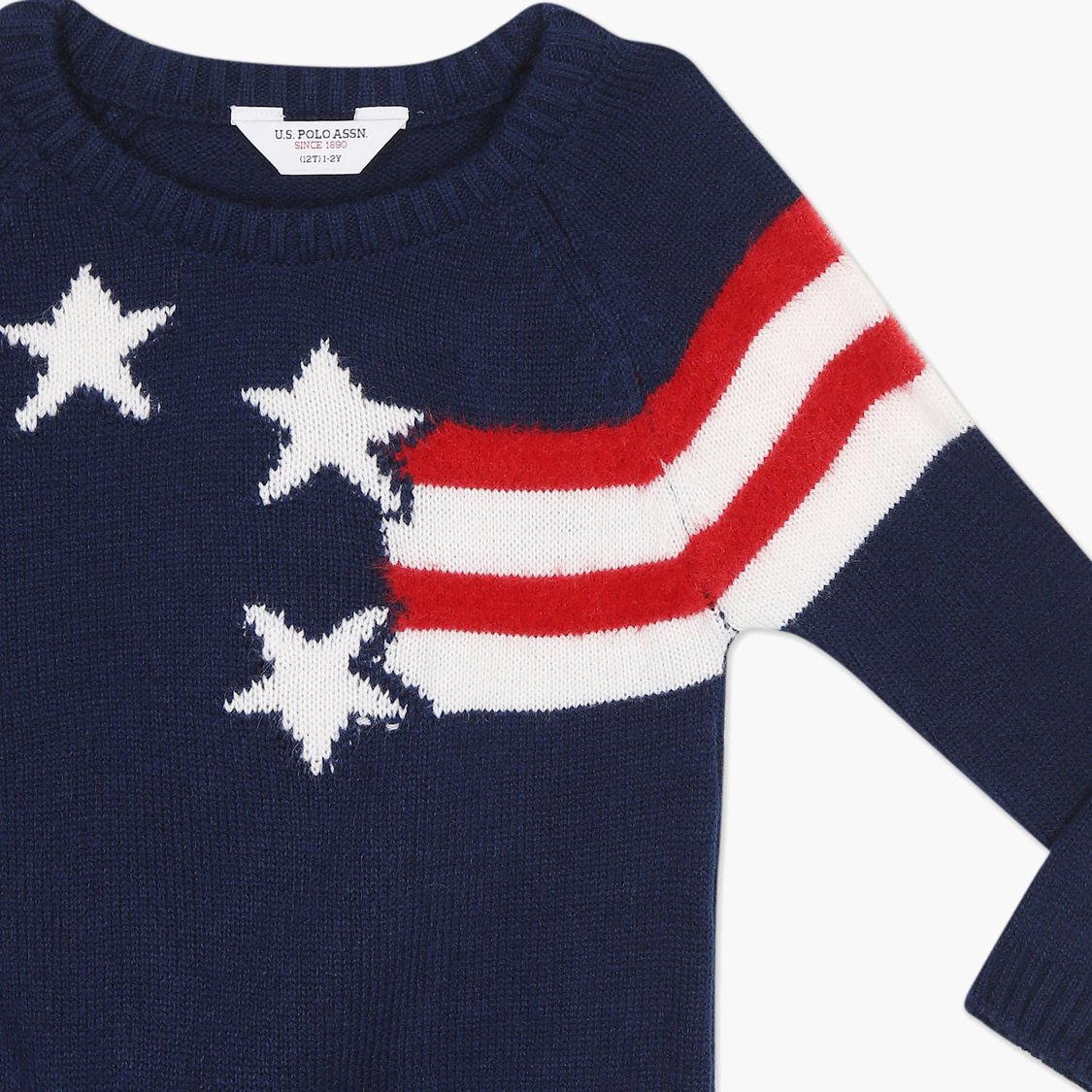 U.S. POLO ASSN. KIDS Girls Patterned Sweater Dress