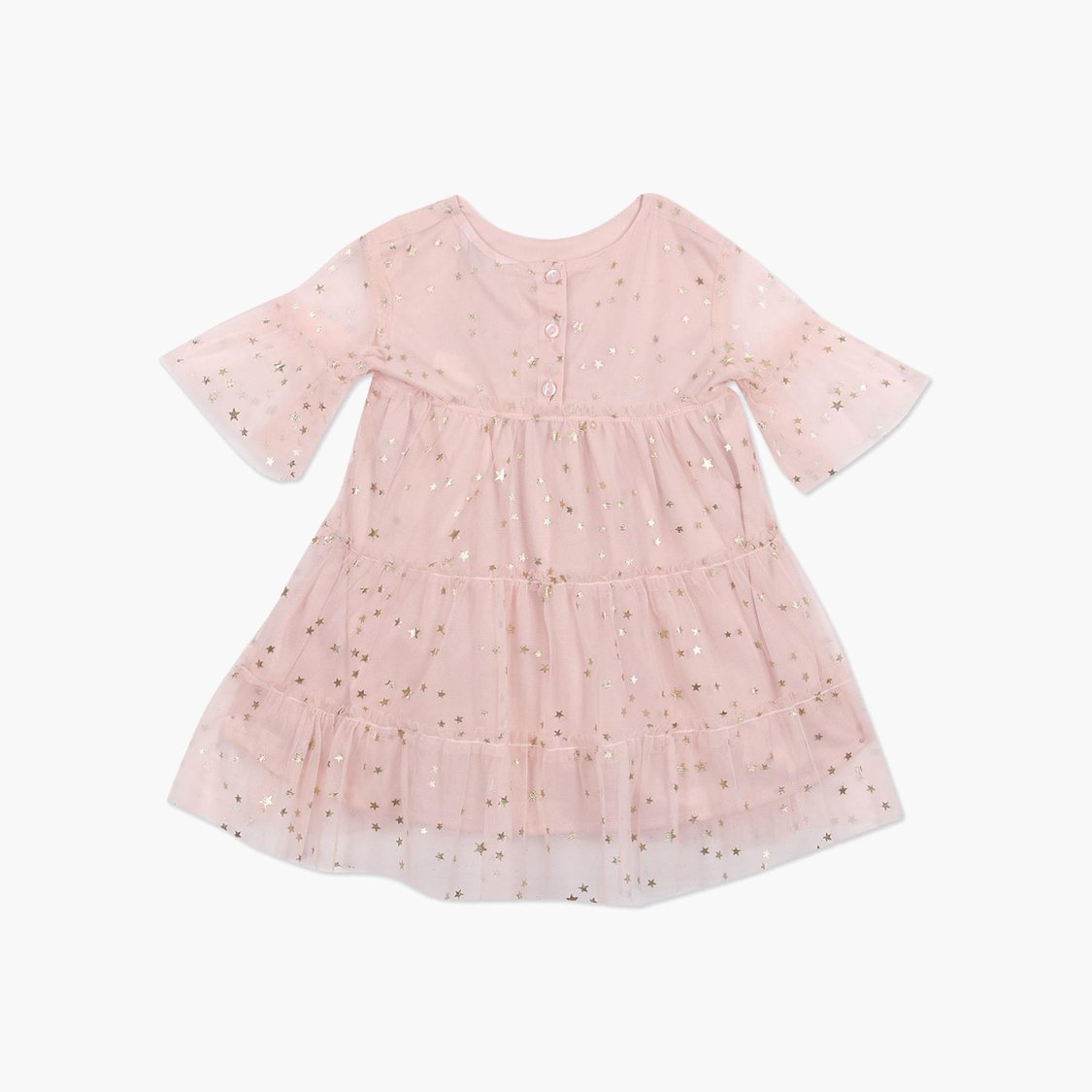U.S. POLO ASSN. KIDS Girls Star Print Round Neck Dress