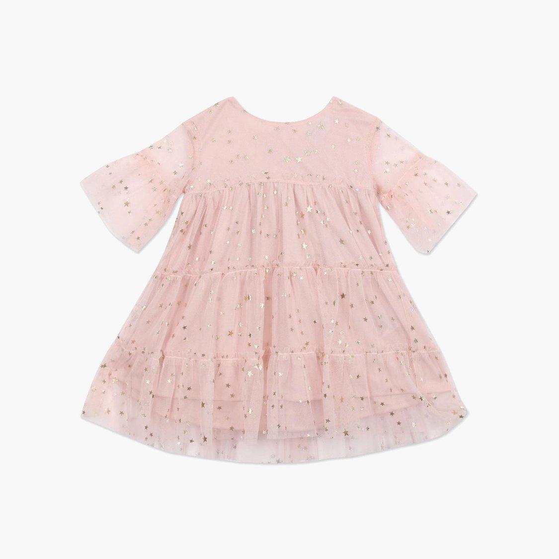 U.S. POLO ASSN. KIDS Girls Star Print Round Neck Dress