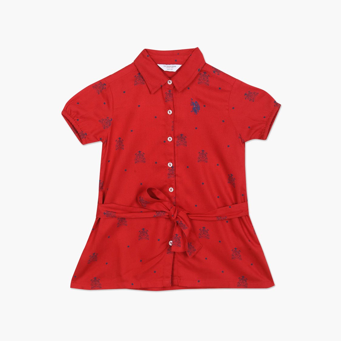 U.S. POLO ASSN. KIDS Girls Printed Shirt Dress
