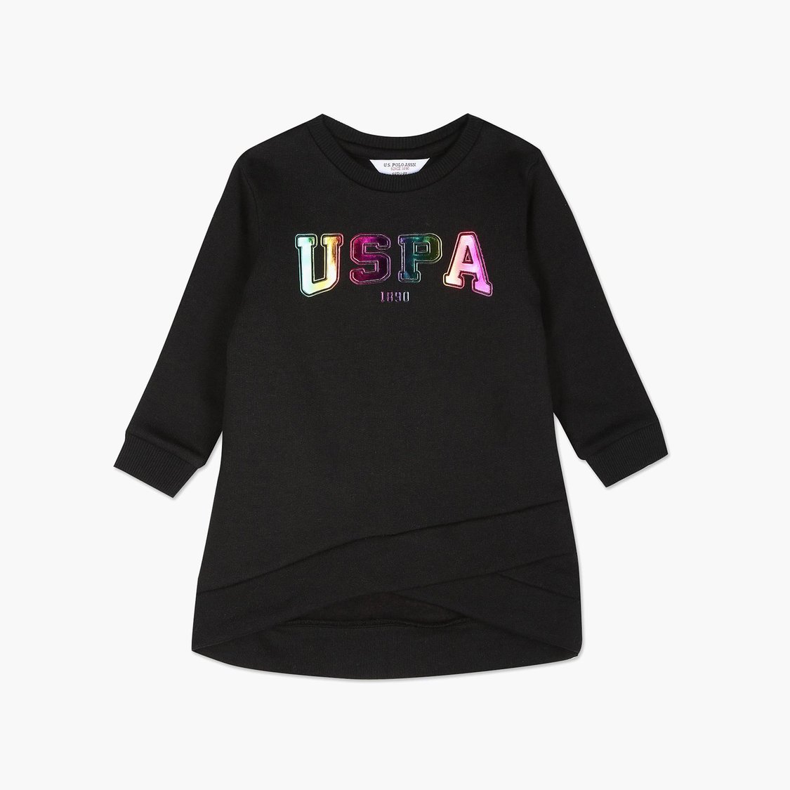 U.S. POLO ASSN. KIDS Girls Printed Sweatshirt Dress