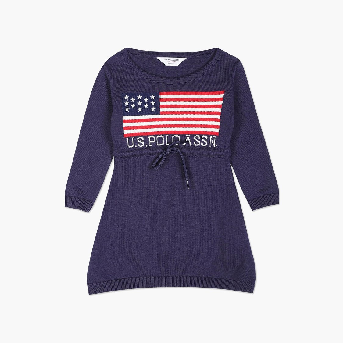 U.S. POLO ASSN. KIDS Girls Patterned Knit Dress