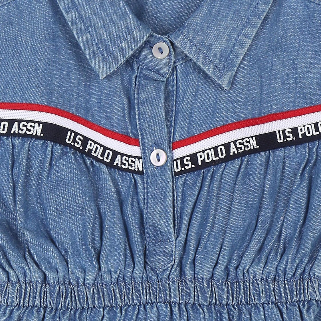 U.S. POLO ASSN. KIDS Girls Chambray Shirt Dress