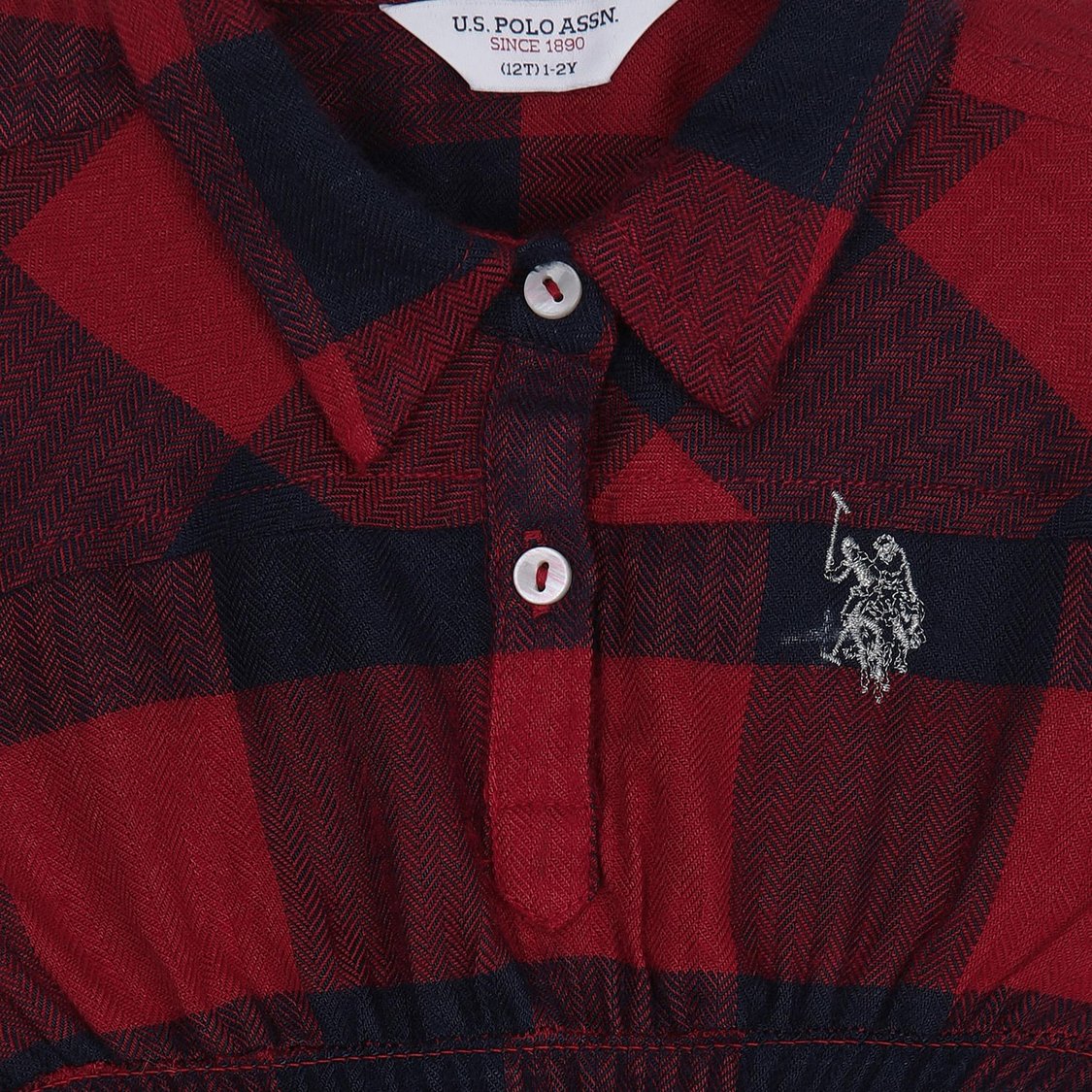 U.S. POLO ASSN. KIDS Girls Buffalo Checked Shirt Dress