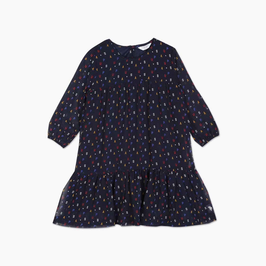 U.S. POLO ASSN. Girls Brand Print A-Line Dress