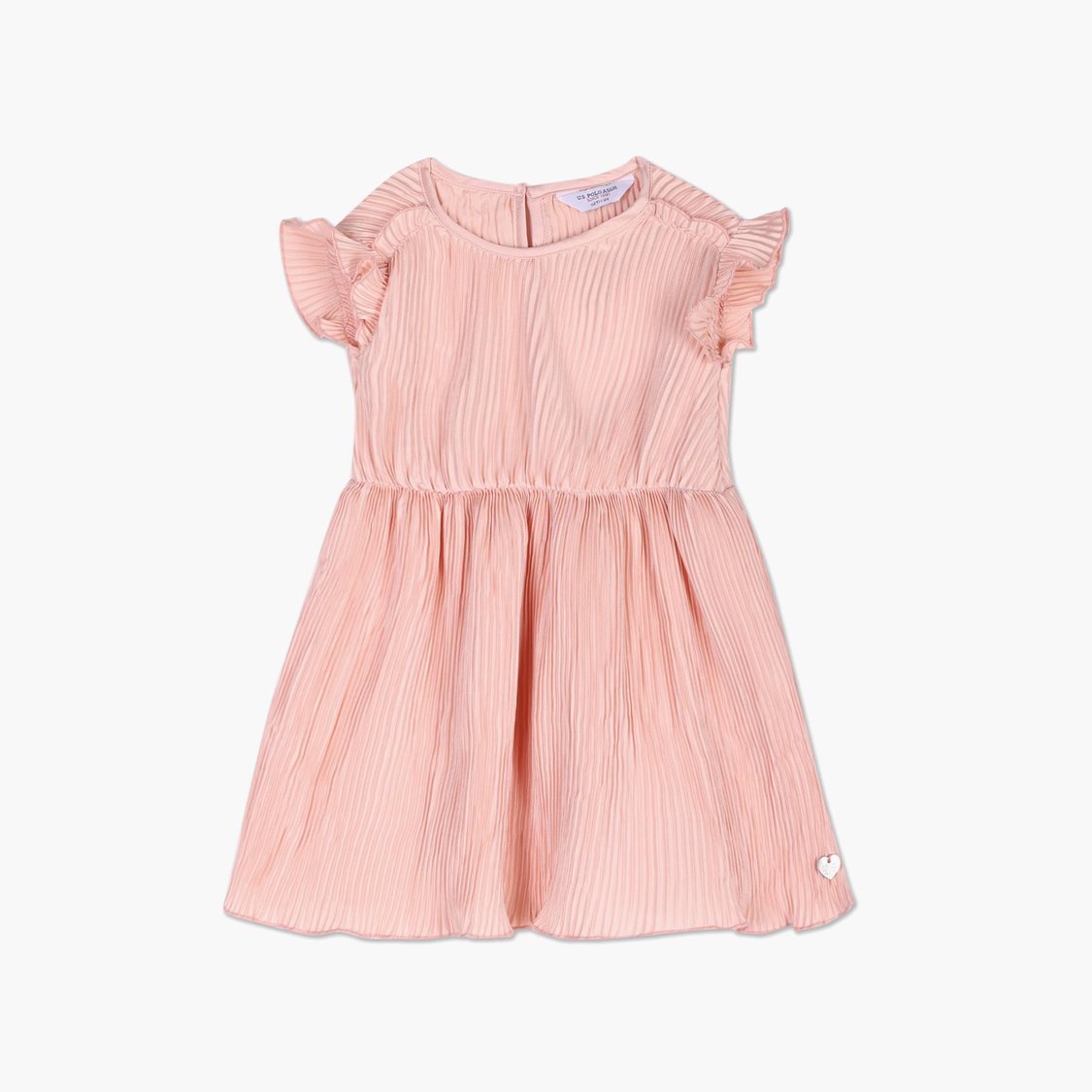 U.S. POLO ASSN. KIDS Girls Textured Fit And Flare Dress