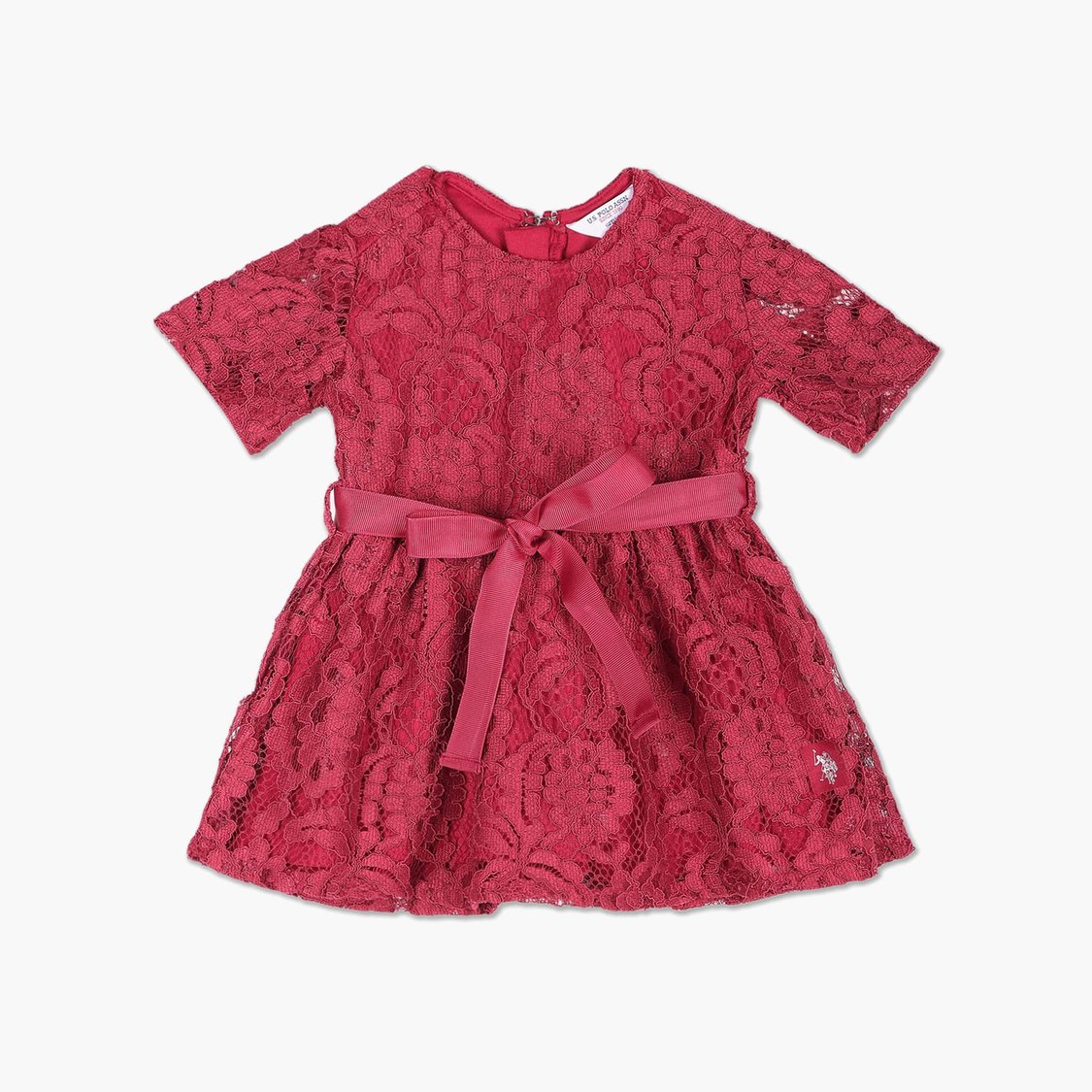 U.S. POLO ASSN. KIDS Girls Lace Fit and Flare Dress