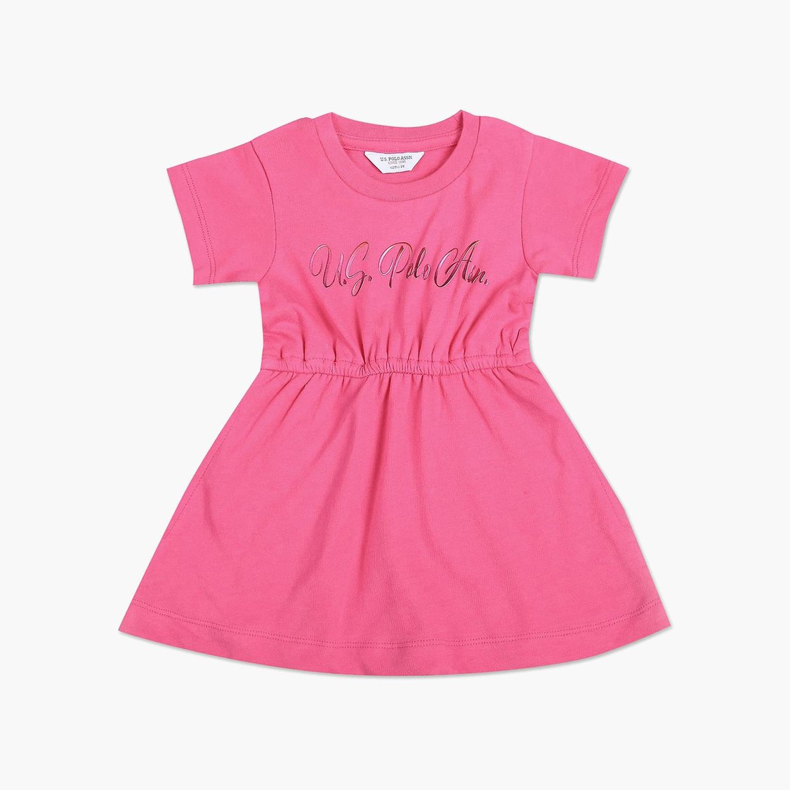 U.S. POLO ASSN. KIDS Girls Brand Printed A-line Dress