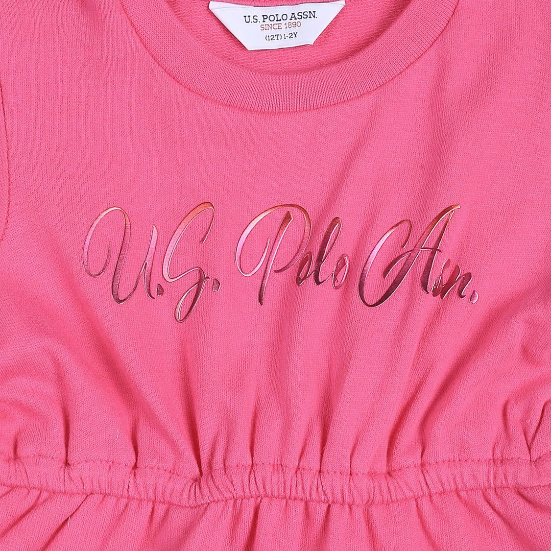 U.S. POLO ASSN. KIDS Girls Brand Printed A-line Dress