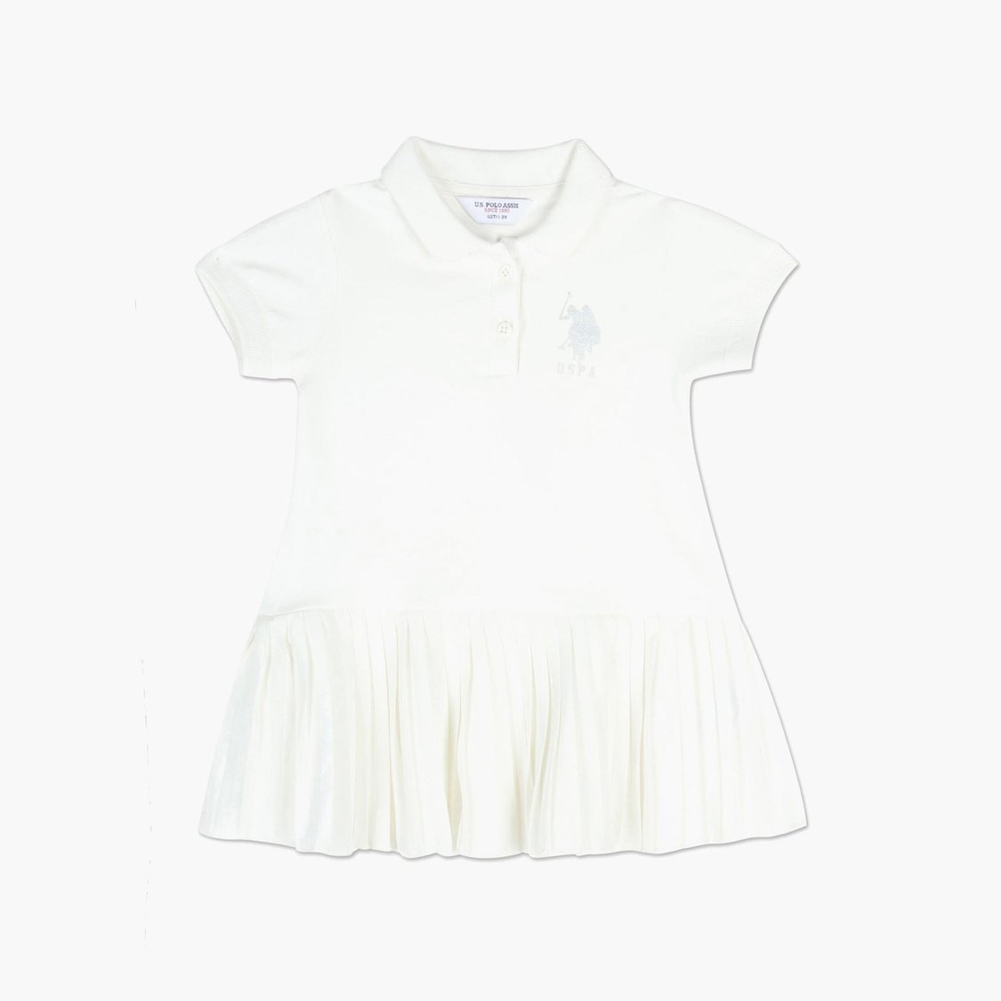U.S. POLO ASSN. KIDS Girls Pleated Polo Dress