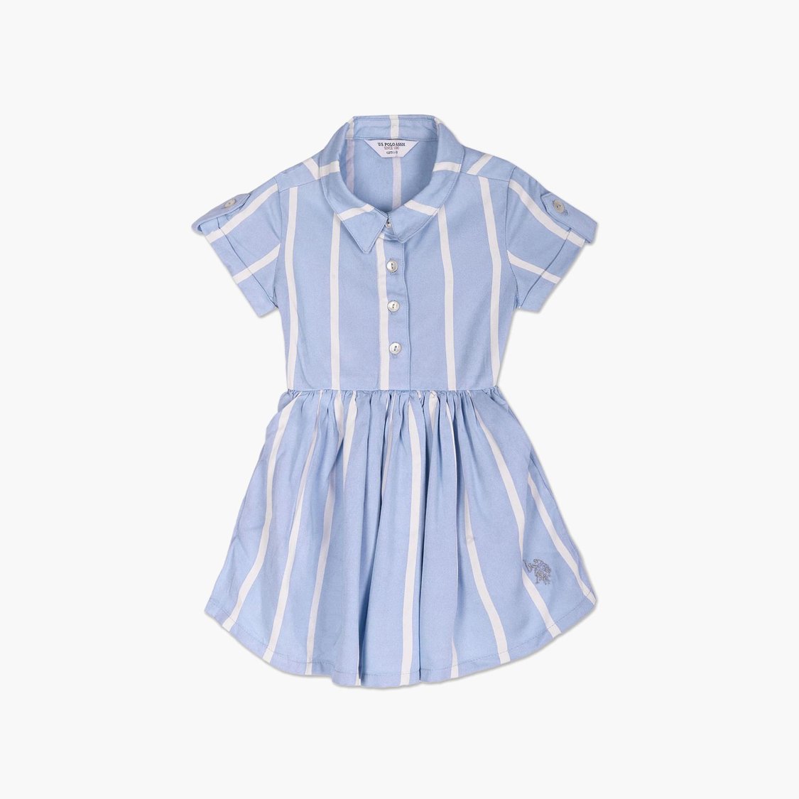 U.S. POLO ASSN. KIDS Girls Striped Fit and Flare Dress