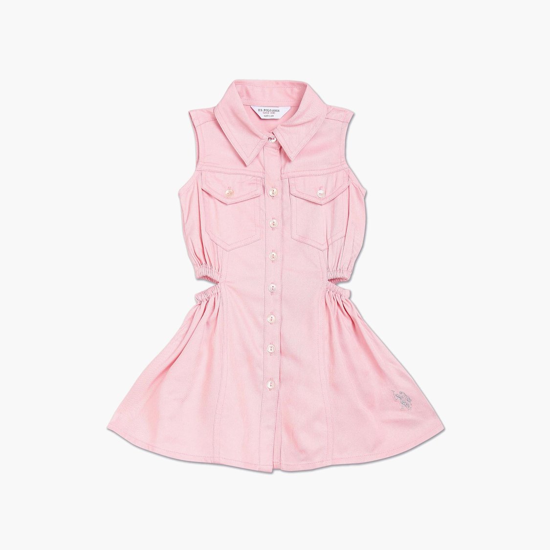 U.S. POLO ASSN. KIDS Girls Solid Shirt Dress