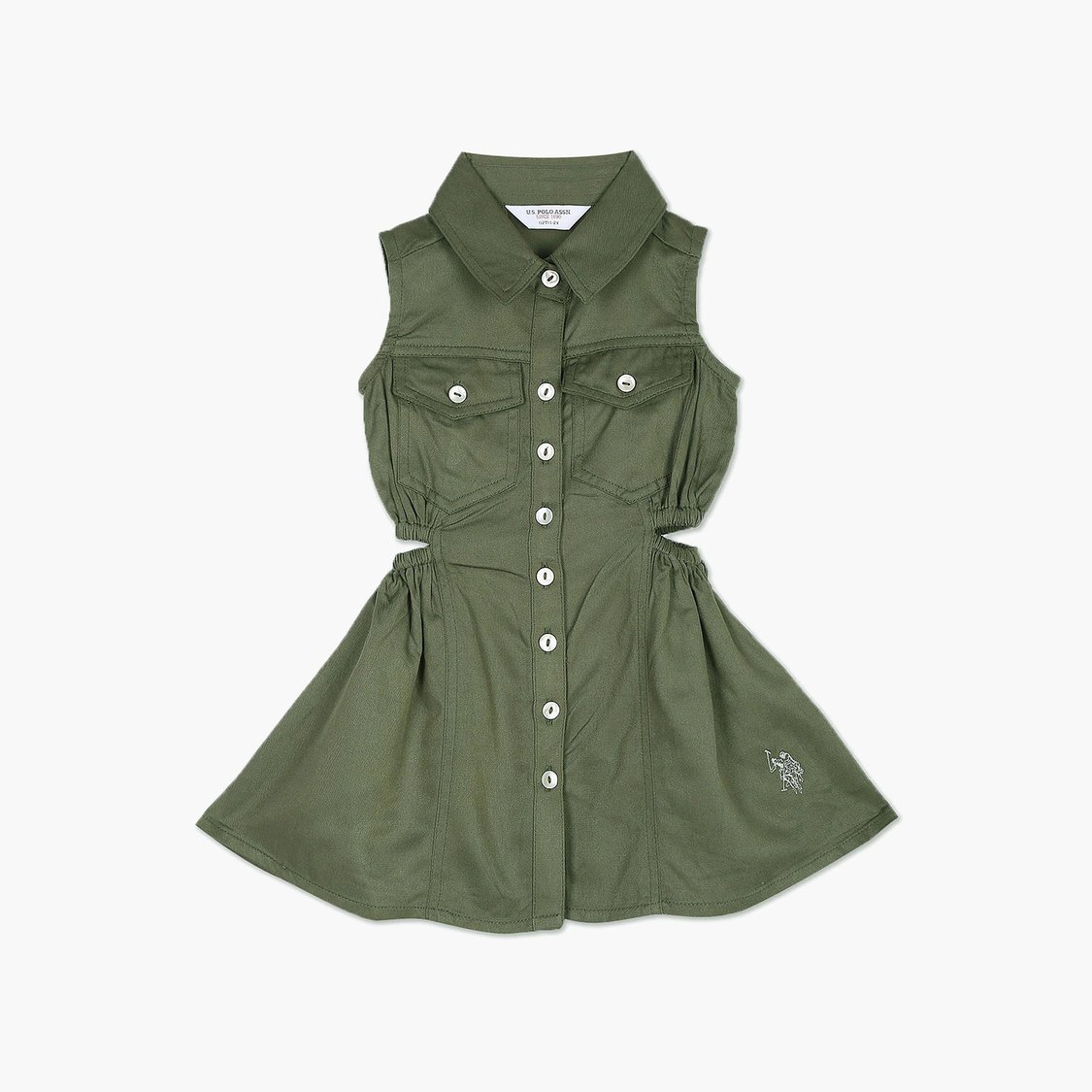 U.S. POLO ASSN. KIDS Girls Solid Fit and Flared Dress