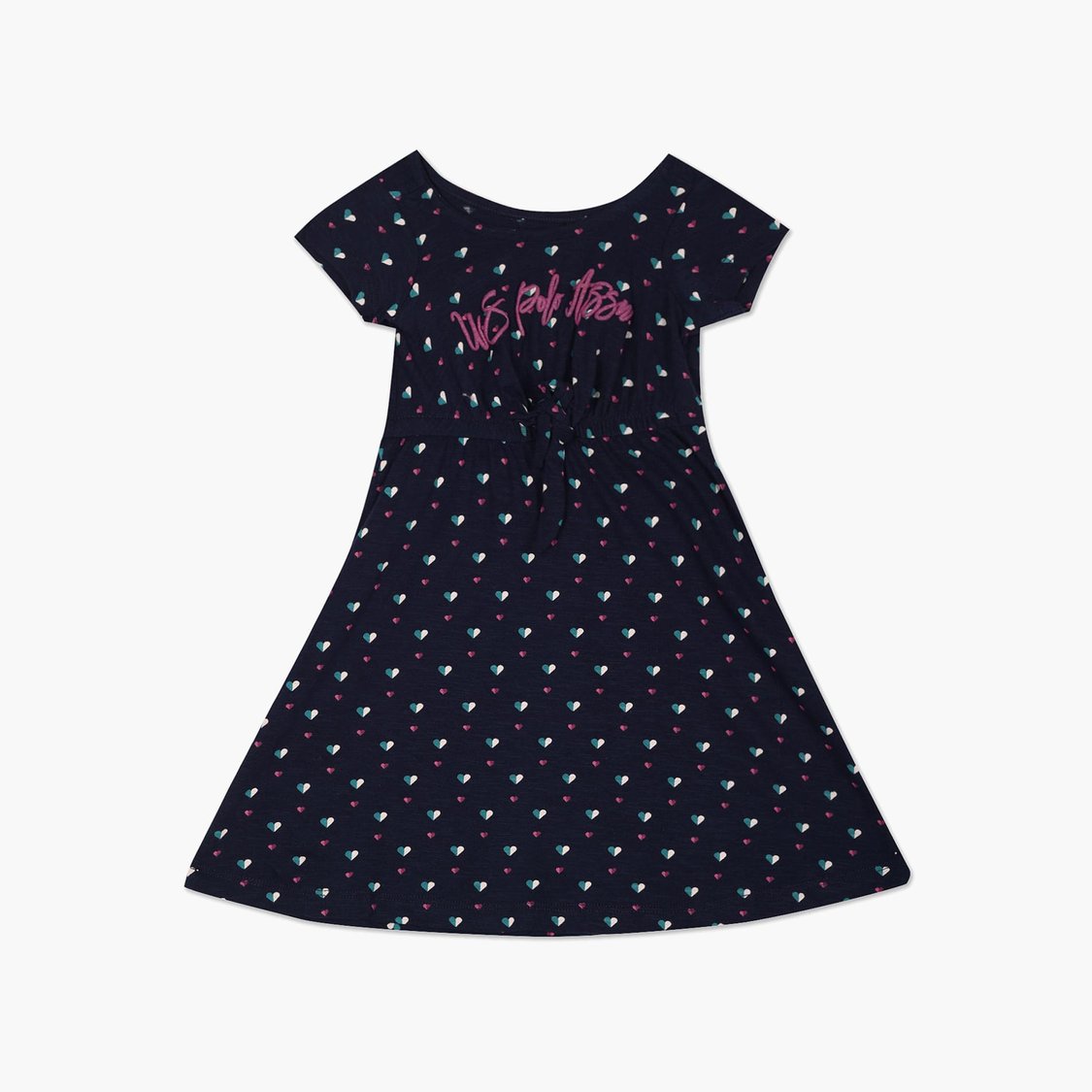 U.S. POLO ASSN. KIDS Girls Printed A-Line Dress