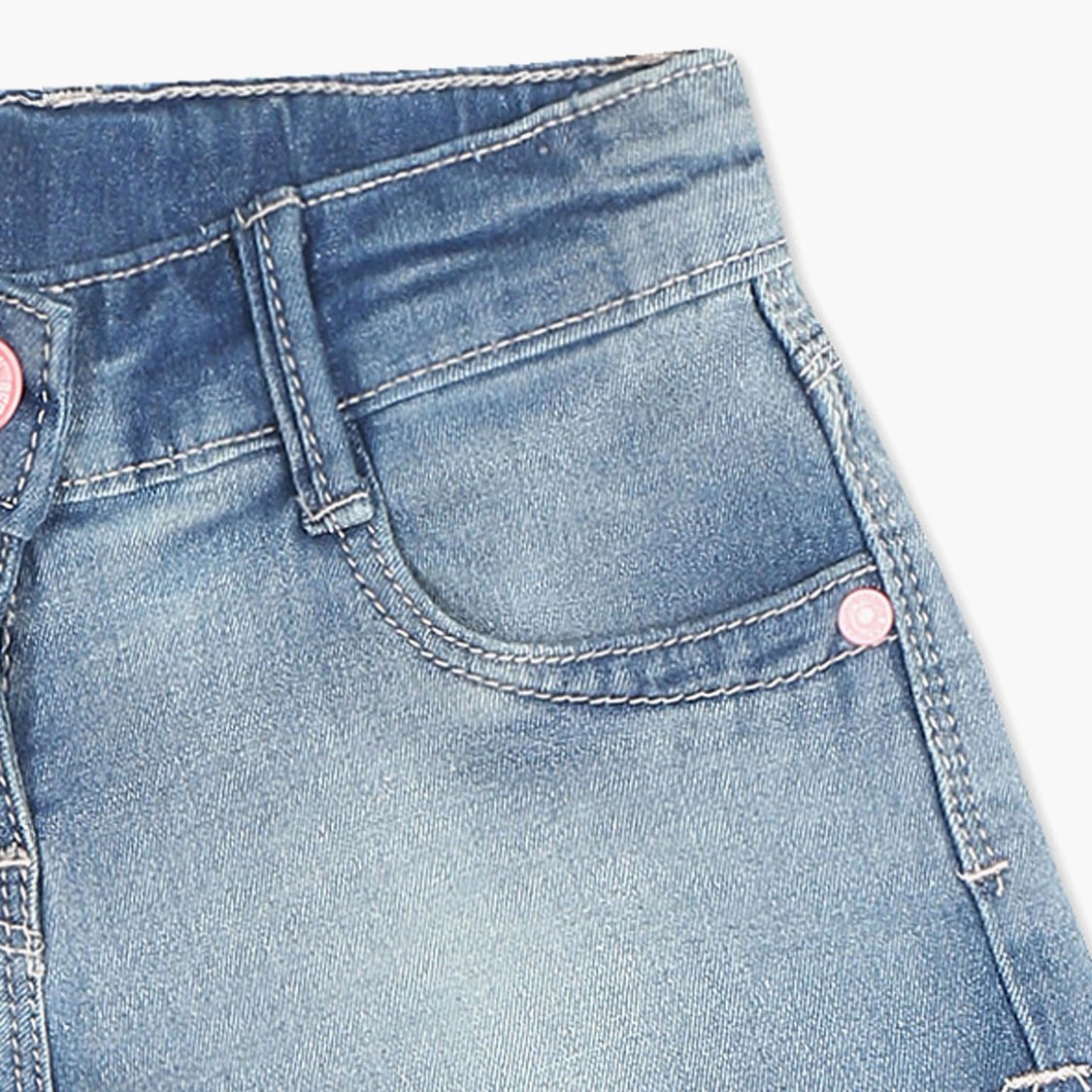 U.S. POLO ASSN. KIDS Girls Whiskered Denim Shorts