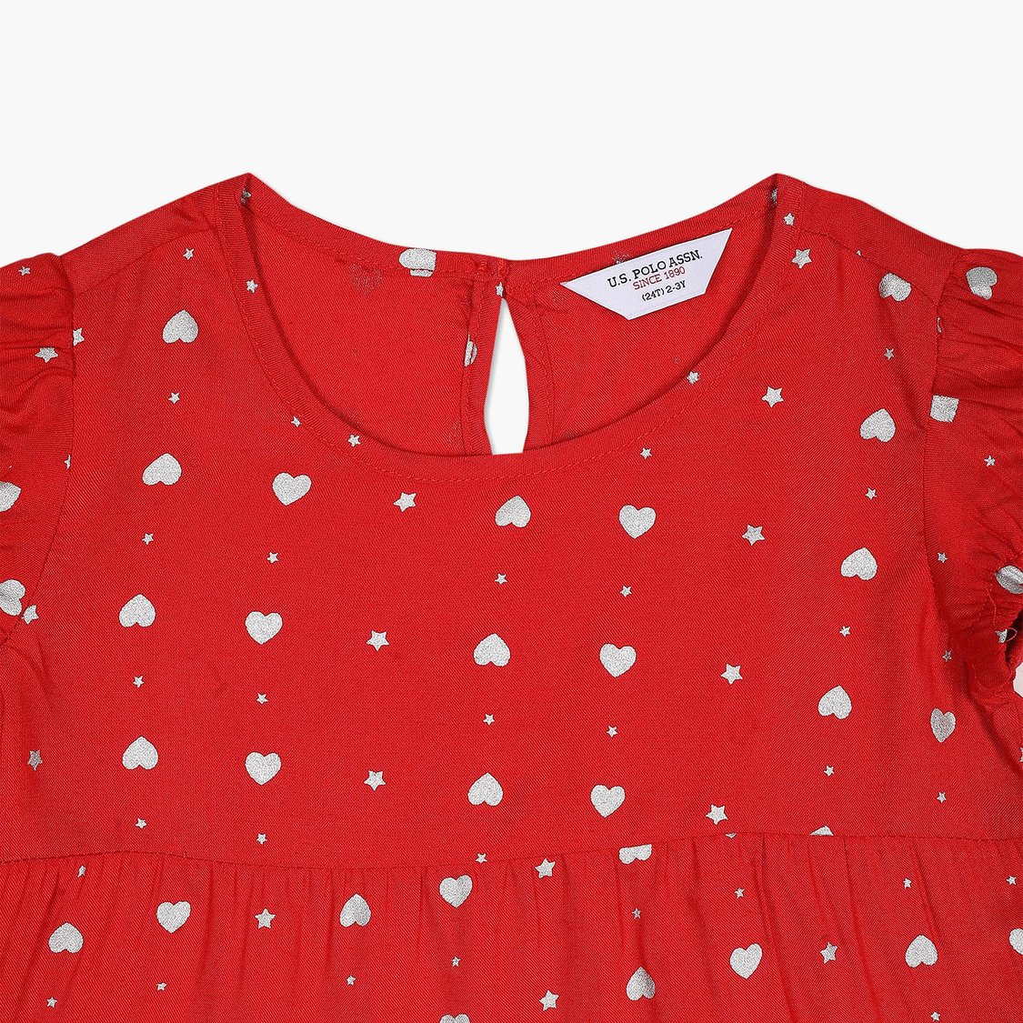 U.S. POLO ASSN. KIDS Girls Round Neck Printed Top