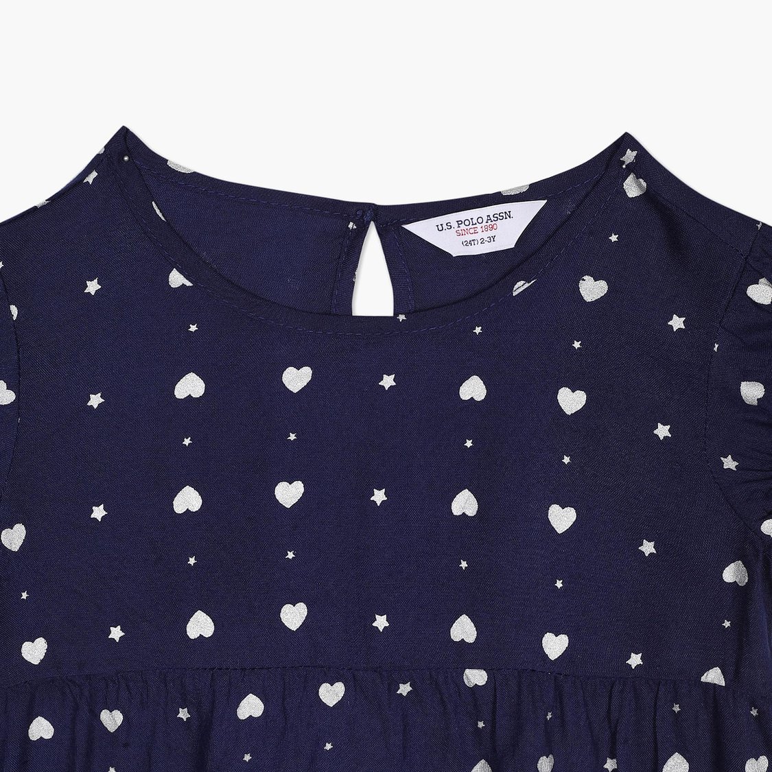 U.S. POLO ASSN. KIDS Girls Printed Tiered Top