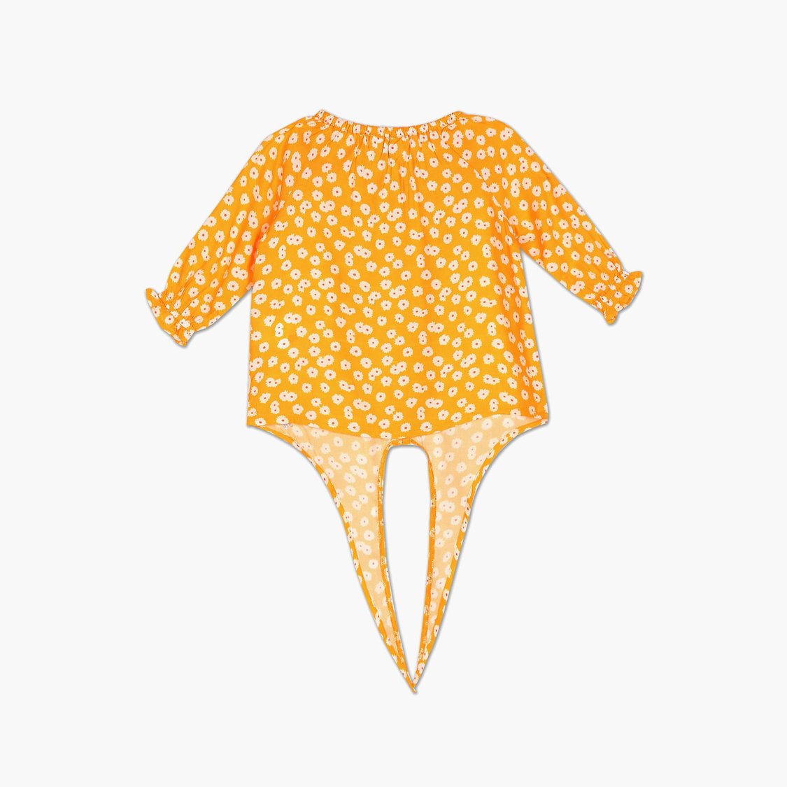 U.S. POLO ASSN. KIDS Girls Floral Print Tie-Up Hem Top