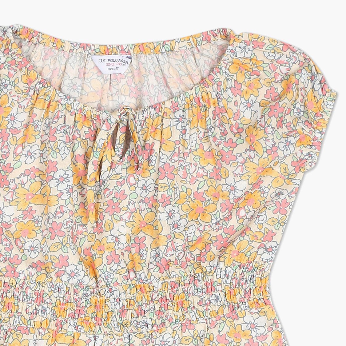 U.S. POLO ASSN. KIDS Girls Printed Peplum Top