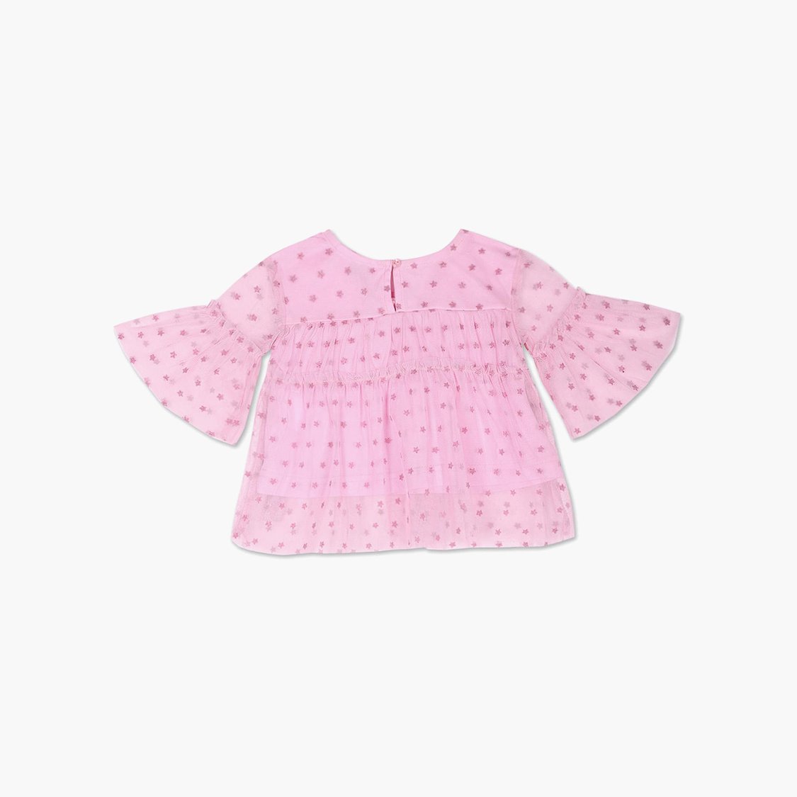 U.S. POLO ASSN. KIDS Girls Printed Tiered Top with Scrunchie