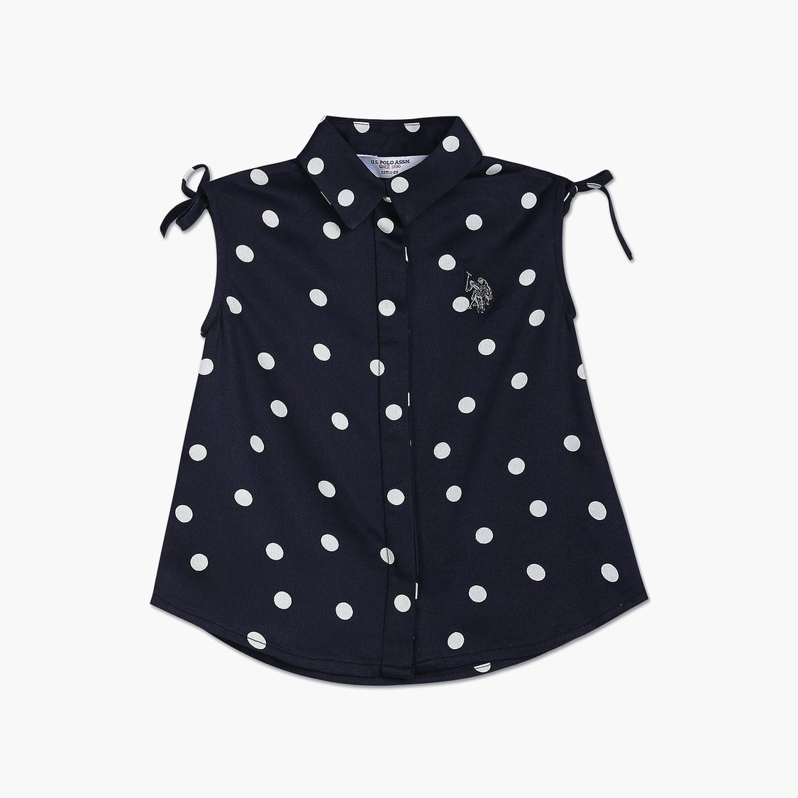 U.S. POLO ASSN. KIDS Girls Printed Sleeveless Top